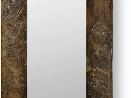 Specchio con cornice in legno decorata a mano Africa di Cantori