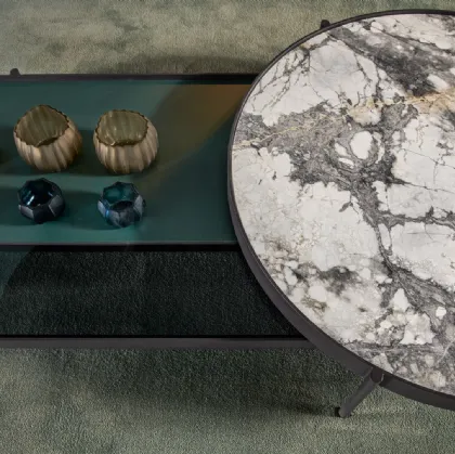 Tavolino Valley con top in marmo e laccato di Cantori