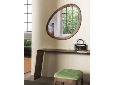 Specchio da parete con cornice in legno massello di noce Giolino e Giolo di Porada