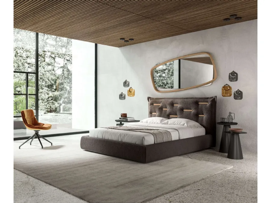 Specchio con cornice in legno Golden Wood di Ozzio