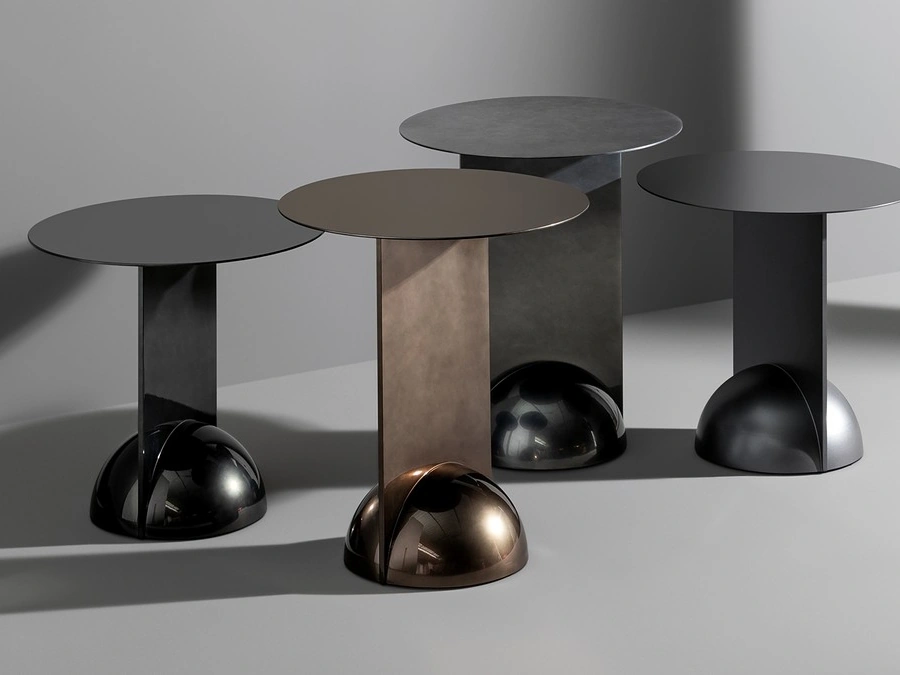 Tavolino rotondo di design Combination in metallo di Bonaldo