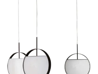 Lampada a sospensione in vetro e metallo Luna di Cantori