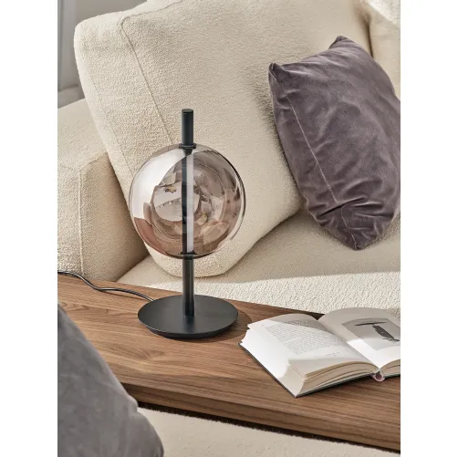 Lampada Sferatus da tavolo in vetro e acciaio di Bontempi