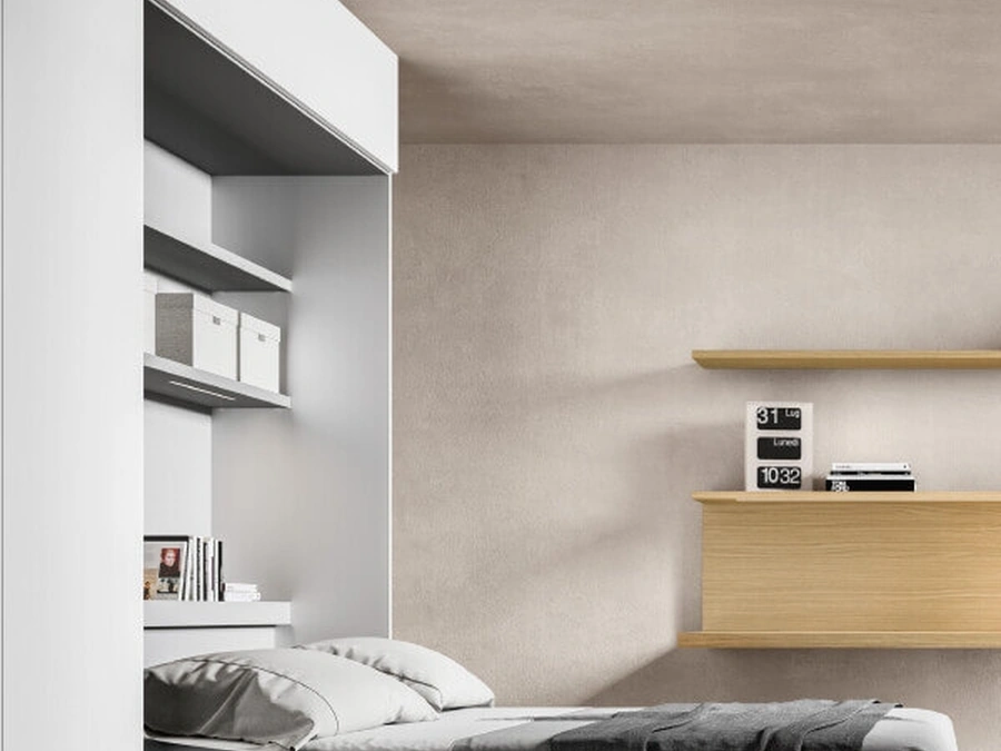 Armadio battente Alterna SM2011 con modulo letto di Zalf