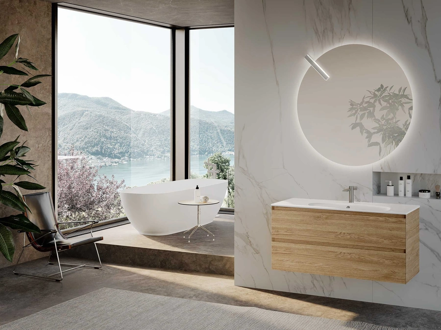 Mobile da Bagno sospeso Block System Picasso C25 di Baxar