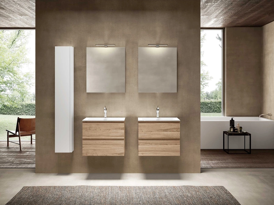 Mobile da Bagno sospeso Block System Syntesi C28 di Baxar