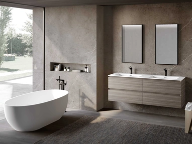 Mobile da Bagno sospeso Block System Syntesi C32 di Baxar