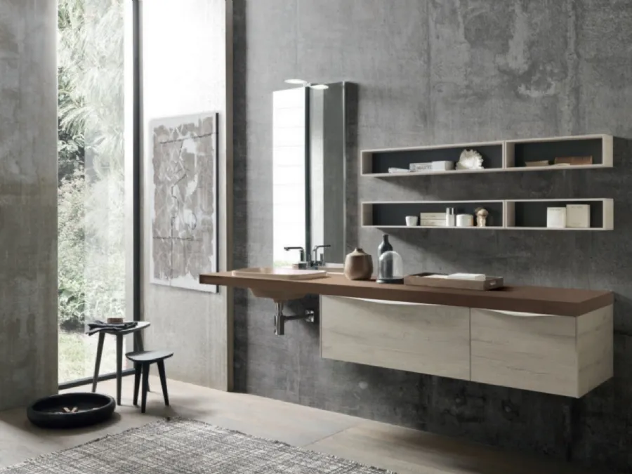 Mobile da Bagno sospeso M1 System C113 in ecomalta di Baxar