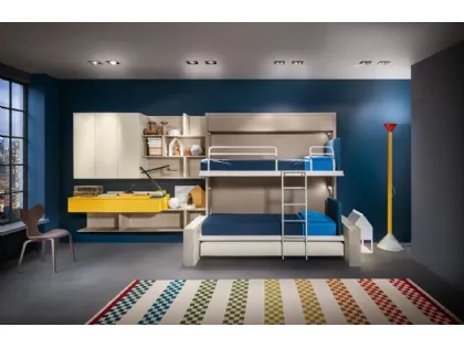 Cameretta con letti a castello Kali Duo Sofa in laccato e melaminico di Clei