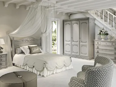 Cameretta Romantic Lovelove 11R in laccato opaco con maniglie a forma di rosa di Halley 