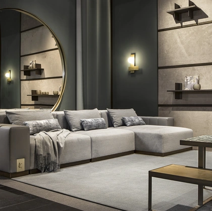 Divano con penisola Vietri di Cantori