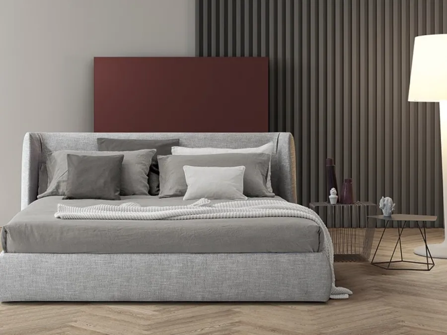 Letto con testiera e box contenitore Basket di Bonaldo