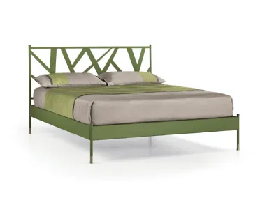 Letto con testiera intrecciata Bamboo di Cantori