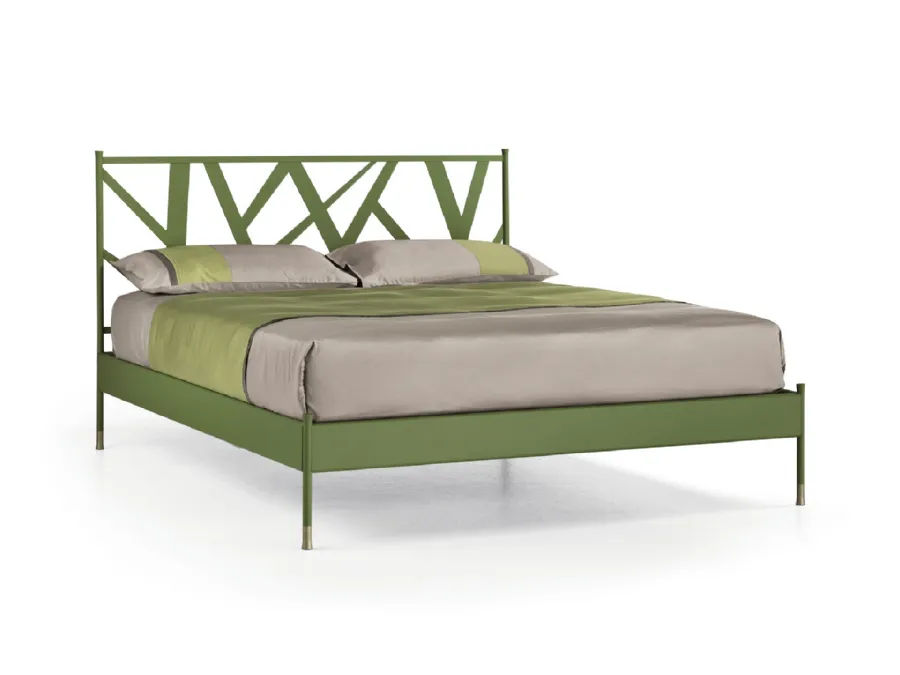 Letto con testiera intrecciata Bamboo di Cantori
