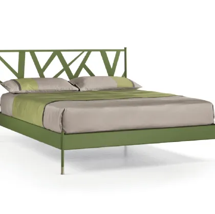 Letto con testiera intrecciata Bamboo di Cantori
