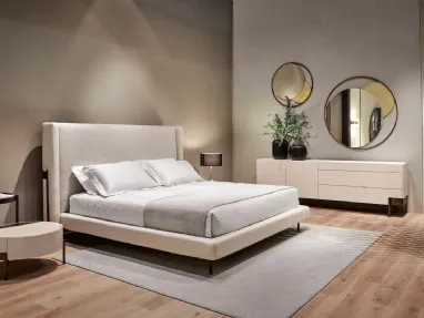 Letto in pelle con testiera Valley Alto di Cantori