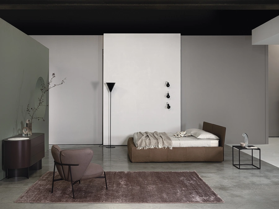 Letto in pelle Tab di Cierre Imbottiti