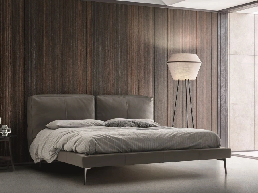 Letto matrimoniale in pelle Sound di Ditre Italia
