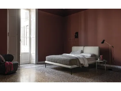 Letto in tessuto con testiera imbottita Feel di Bolzan Letti
