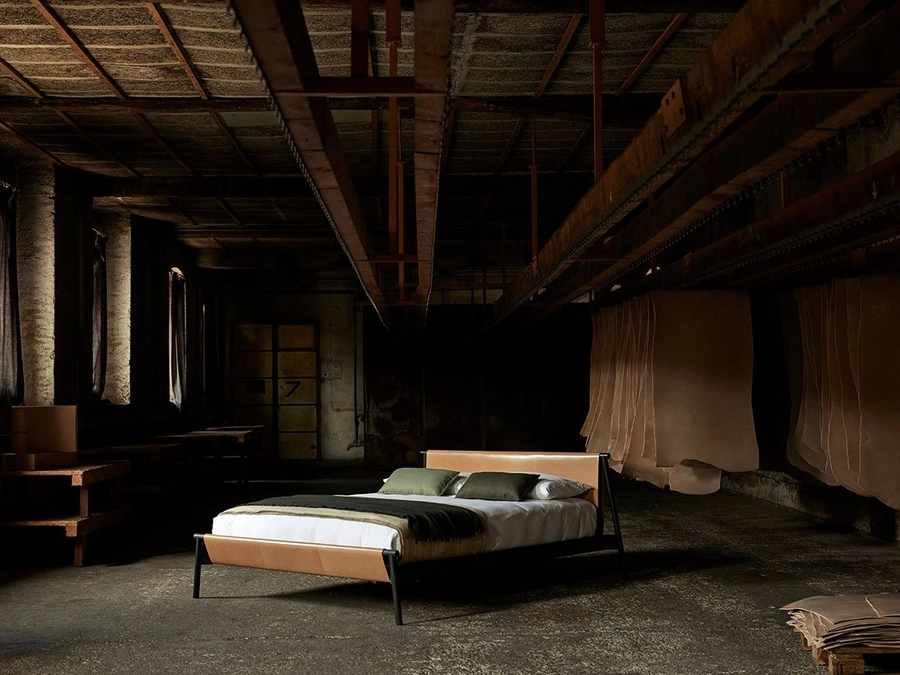 Letto matrimoniale Jack-e Cuoio di Bolzan Letti