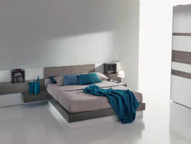 Letto in legno con testiera a boiserie modulare Plan di Fimar