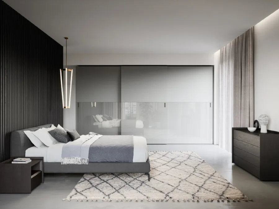 Letto in tessuto imbottito Margot di Novamobili