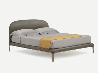 Letto in pelle con testiera imbottita Rada di Pianca