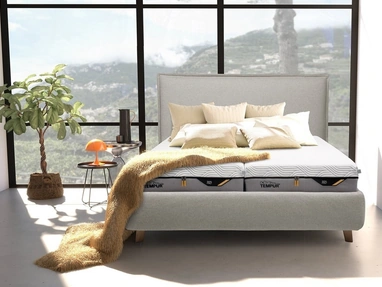 Letto matrimoniale Sogno in tessuto imbottito di Tempur