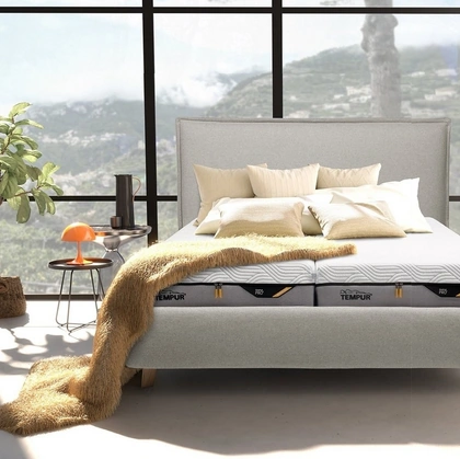 Letto matrimoniale Sogno in tessuto imbottito di Tempur