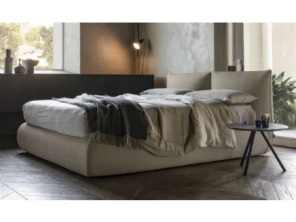 Letto in tessuto imbottito con box contenitore Venus di Bolzan Letti