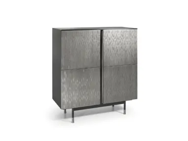 Madia Melody Rain Cabinet in legno rivestita in metallo di Cantori