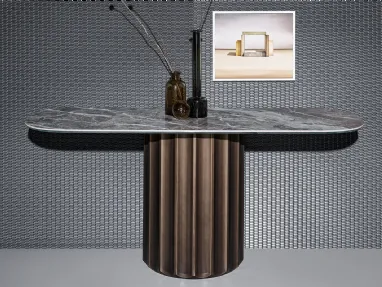 Mobile ingresso di design Dorian Console con top in ceramica e base in poliuretano di Bonaldo