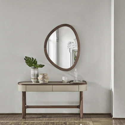 Mobile ingresso Rami Console in legno rivestito in cuoio di Porada