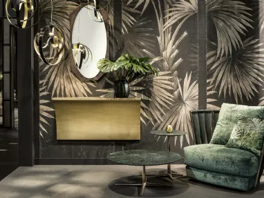 Poltroncina in pelle e tessuto Twist di Cantori