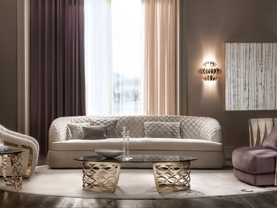 Poltroncina in pelle e tessuto Twist di Cantori