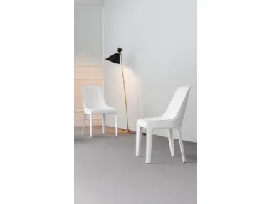 Sedia rivestita in cuoio Lamina di Bonaldo