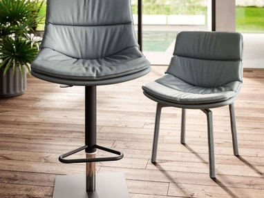 Sgabello in pelle Noa di Ozzio