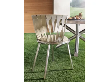 Sedia Twist in pelle di Cantori