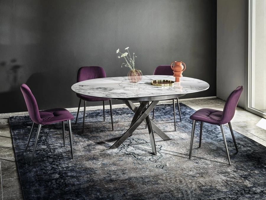 Tavolo rotondo Barone in SuperMarmo di Bontempi