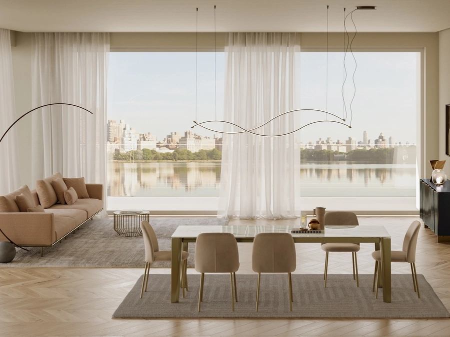 Tavolo allungabile Etro XXL in SuperMarmo di Bontempi