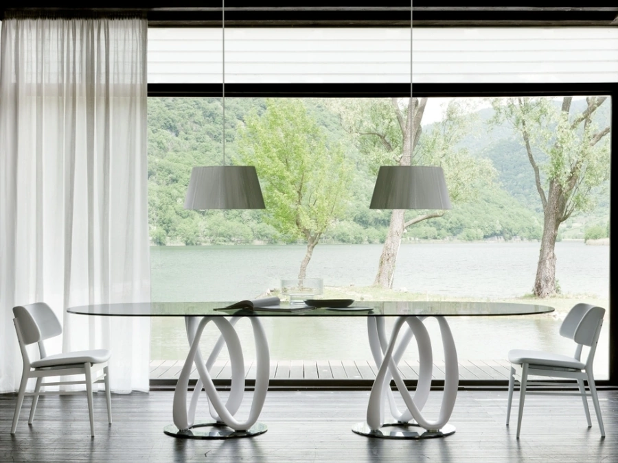 Tavolo in cristallo Infinity di Porada