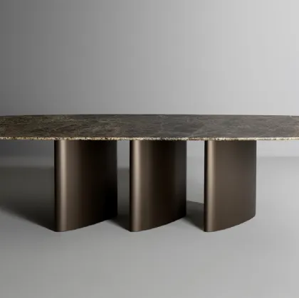 Tavolo Louver con top in marmo di Bonaldo