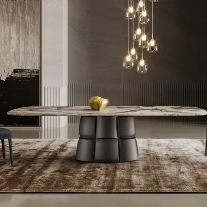 Tavolo Palazzo con top in marmo e base in poliuretano di Bonaldo