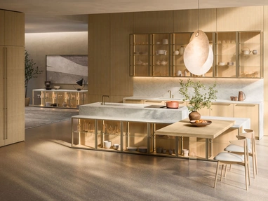 Cucina Design con isola Antis Project 2 in Rovere di Euromobil