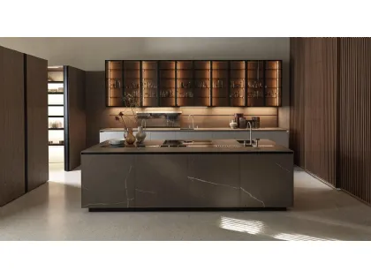 Cucina Design lineare Telero Project 2 in gres di Euromobil