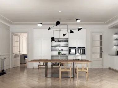 Cucina Design ad angolo Filò Project 3 in laccato opaco Bianco di Euromobil