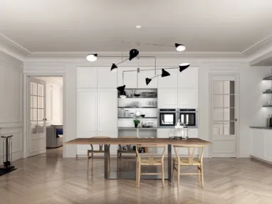 Cucina Design lineare Filò Project 2 in laccato opaco Bianco di Euromobil
