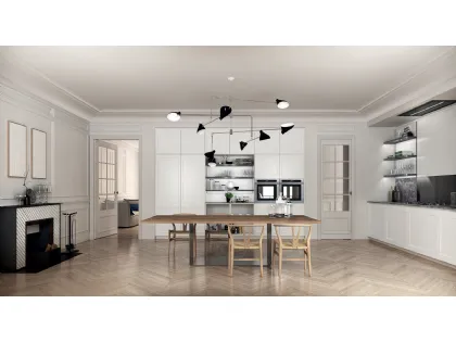 Cucina Design lineare Filò Project 2 in laccato opaco Bianco di Euromobil