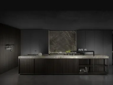Cucina Design con isola Kuadra 01 di Key Cucine