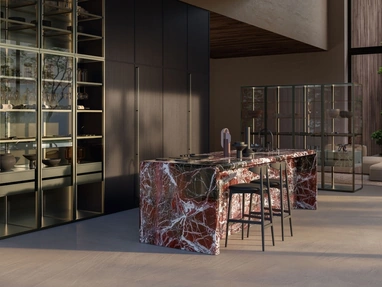 Cucina Design Margo Project 1 in Rovere sabbiato Ghisa e marmo di Euromobil